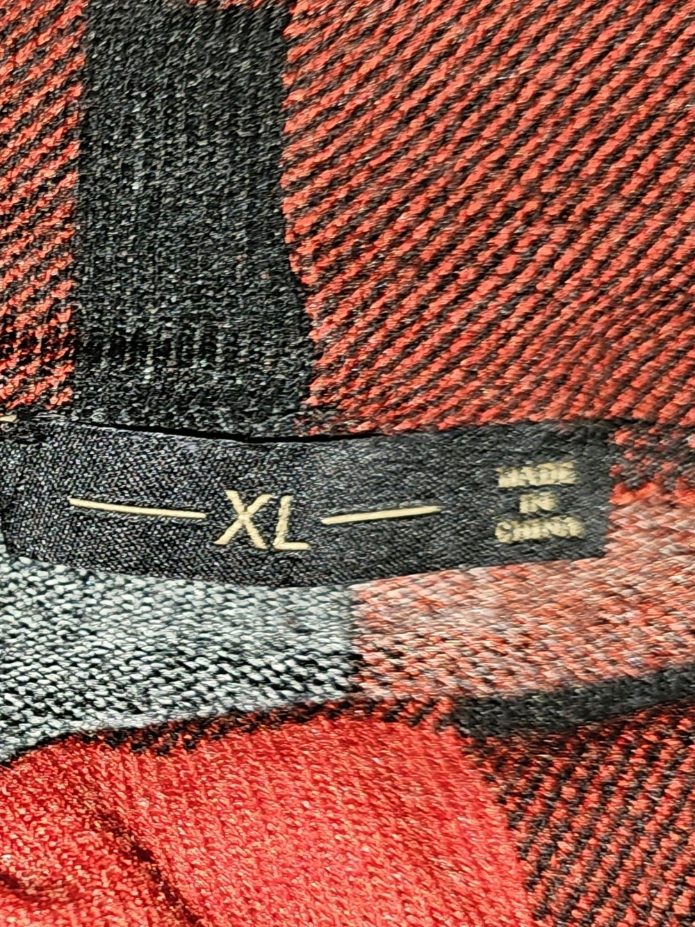 Red and Black Buffalo Check Cowl Neck Sweater Women's Size XL - Picture 5 of 8